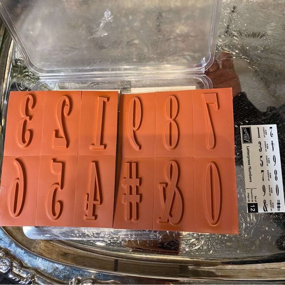 New Stampin' Up! Letterpress Numbers rubber stamps.